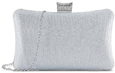 BAIGIO Damen Clutches Elegant Abendtasche Brauttasche Clutch mit Abnehmbarer Kette Formal Handtasche fur Hochzeit Party Prom
