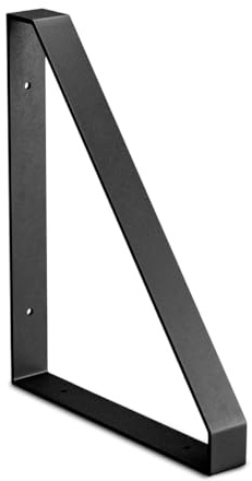 Amig - Soporte Triangular para Estantes Industriales - 211 x 261 x 30 mm - Acero Negro Mate - Soporte Estantería Pared - Diseño Funcional y Resistente - Ideal para Estanterías de Pared