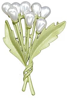 Qaonsciug Blumen-Schalhalter aus Legierung verhindert Verrutschen der Pflanzen-Perlen-Brosche für Schals, Pflanzen, Perlen, Schmuck