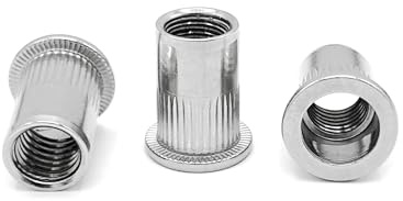 NOLDAR | Flachkopf Nietmuttern aus Edelstahl A2 (AISI 304). Blindnietmutter M8. Gewindenieten 15 x 18 mm (100 Stück)