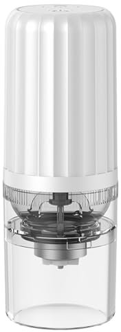 Molinillo de café portátil, molinillo eléctrico de granos de café recargable para espresso, infusión fría, verter, prensa francesa (blanco)