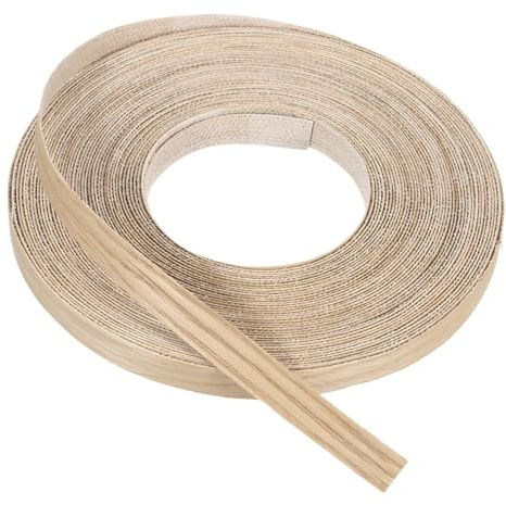 PATIKIL Cinta de borde de roble blanco, 1/2 pulgada x 49.2 ft Cinta de haya preencolada flexible para borde de madera contrachapada con adhesivo Hot Melt para restauración de muebles