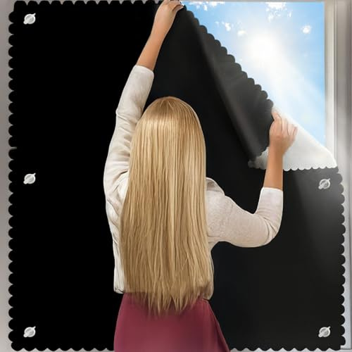 QaZanteiar Sonnenschutz Dachfenster Rollo Verdunkelungsrollo, Verschiedenen Größen 60 * 115cm, Ohne Bohren Mit Saugnäpfen, 420D Oxford-Gewebe, Geeignet für die Dachfenstermodelle M08 / 308