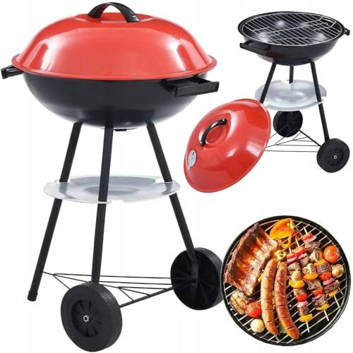 Oceano Barbecue a carbone in acciaio inox bracere richiudibile in metallo portatile bbq da esterno griglia per giardino pic-nic campeggio escursione gita (44x74cm)