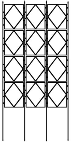 Treillis de jardin en métal pour plantes grimpantes - Support de support pour plantes grimpantes - 90 cm et 220 cm - Panneaux de treillis pour roses et légumes - 6/9/12/15 pièces - Cadre de fleur (60