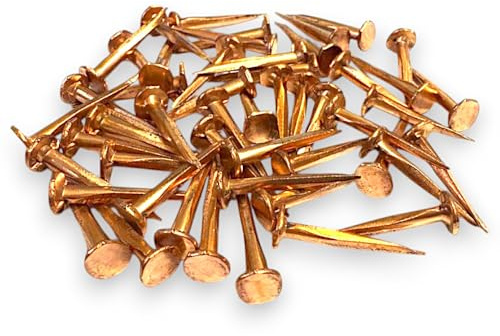 Solid Copper Cut Tacks – 20mm – Flat Head Upholstery Nails for Restoration, Boatbuilding & Craft – Rustproof, Non-Magnetic – 50g Packs