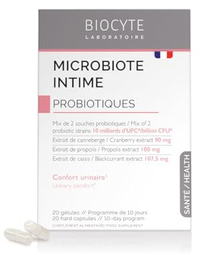 BIOCYTE Microbiote Intime - Complement Alimentaire Probiotique Flore Intime - 10 Milliards d'UFC par prise - Propolis, Cranberry - Programme 10 Jours