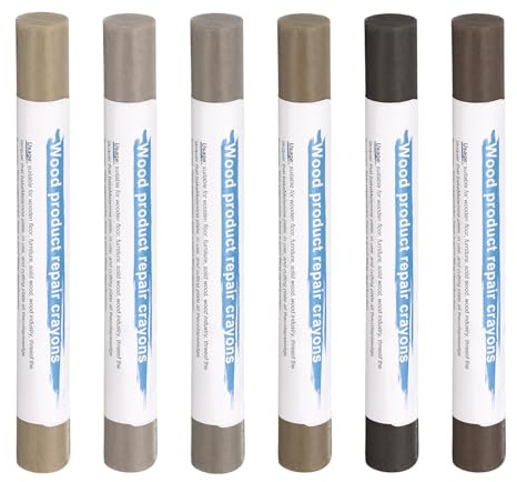 QUARKZMAN Bois Remplissage Bâtonnets 6 Couleurs Bois Cire Toucher Haut Meubles Réparation Crayons pour Moyen Brun 4-9