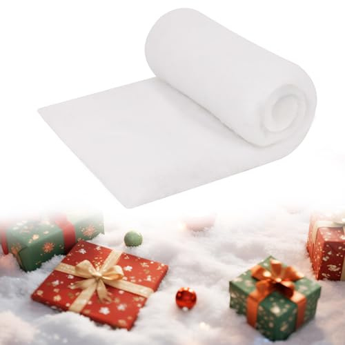 SULOLI 240 * 80cm Couverture de Neige de Noël Couverture de Neige Artificielle pour Décorations de Noël