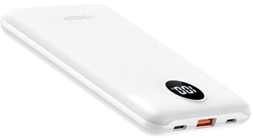 VEGER Power Bank Mini 22.5W, USB C 10000mAh Powerbank Klein Aber Stark | Ultra Slim Leicht Externe Handyakkus Powerbank mit LED-Anzeige, Kompatibel mit iPhone/iPad/Samsung/Huawei/Xiaomi usw, Weiß