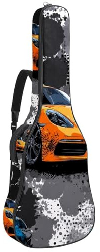 Gepolsterte Gitarrentasche mit Aquarell-Kräutern und Pflanzen, schützende Akustikgitarre, Gigbag für E-Bass, Konzertgitarre, Mehrfarbig 04, 42.9x16.9x4.7 in, Lässiger Tagesrucksack