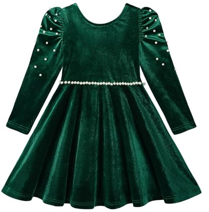 Miipat Vestido de Niñas Bebé Vestido de Niña de Terciopelo de Manga Larga de Otoño Invierno Elegantes Vestidos de Princesa para Niños Fiesta de Cumpleaños Boda