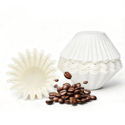 RunXinDa 150 Stück Korbfilter Weiß | Kalita Wave 155 kompatibel, für 1-2 Tassen, hochwertiger Zellstoff, Filterkaffee & Einzelportionen.
