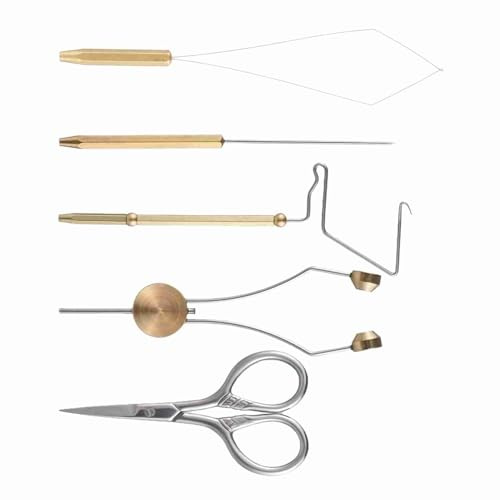 ERYUE Set di Morse per Legare Mosche Bodkin con Finitura a Frusta per Appassionati di Pesca, Kit da 6 Pezzi (Kit da 5 Pezzi)