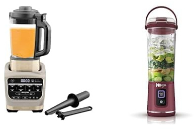 Ninja Foodi Blender Chauffant, 1000W, Capacité 1,7L, 10 Programmes Automatiques, Soupe, Velouté, Or HB150EUSTGD + Ninja Blast Blender portable, 530 ml, Canneberge, BC151EUCR