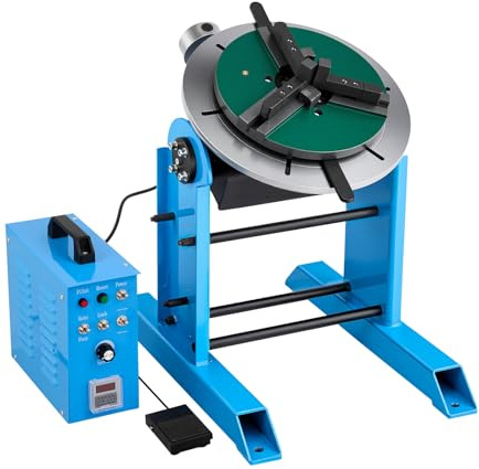 VEVOR Positionneur de Soudage Rotatif Charge Horizontale 300 kg Table Tournante de Positionnement de Soudage 200 W pour Découpe, Meulage, Assemblage, Angle -45° à 90°, Plateau Tournant, 0,2-2,5 tr/min