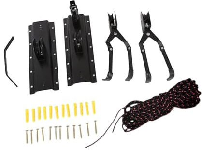 QUXVUIS Bicycle Hoist Garage Storage Ceiling Mount Lift Hoist Conveniently Organizes Gear While Optimizing Garage Space Effectively Mountain Bike Ceiling Mount Lift Hanger