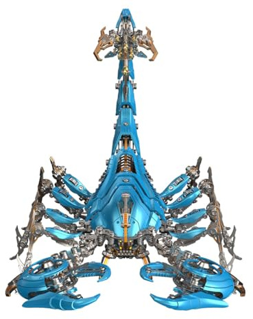 3D Metall Puzzle Mechanischer Skorpion Modellbausatz DIY Metall Puzzle, 1073 Teilen Bewegliches Insektenmodell für Modellbau Sammler und Erwachsene -Blau