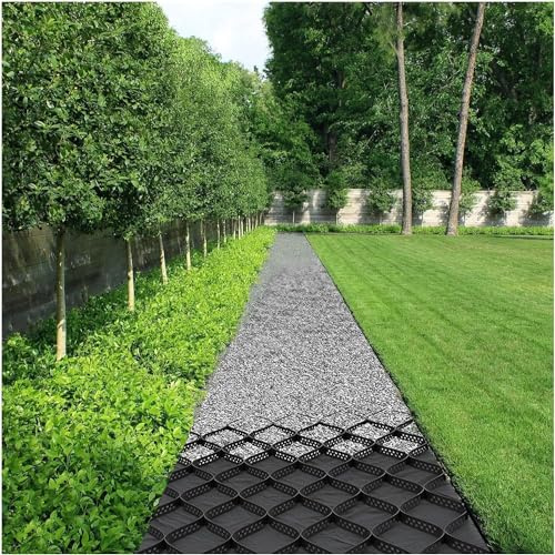 Grilles de stabilisation de gravier - Systèmes de géogrille pour pavés perméables - Idéal pour les allées et les pelouses de gravier (10 m x 6 m)