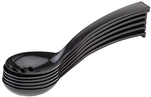 feinkost/Cucchiaio per olive (fori), set di, in plastica SAN, in nero, lavabile in lavastoviglie, Xtra preiswert/6 x 9 cm, lunghezza: 27 cm | Sun
