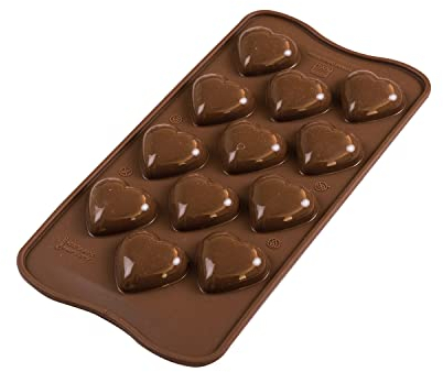 silikomart | SCG48 Moule en Silicone pour chocolats MY LOVE, antiadhésif, 12 chocolats, paquet de 1 Moule pour sucreries, Easy Choc, 31 mm x 30 mm, h 15 mm, Volume 96 ml, Made in Italy