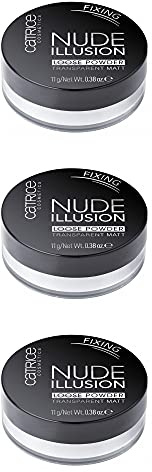 Catrice Nude Illusion Loose Powder, Transparent, langanhaltend, mattierend, matt, für trockene Haut, vegan, ölfrei, ohne Parfüm, ohne Alkohol, 3er Pack (3x11g)