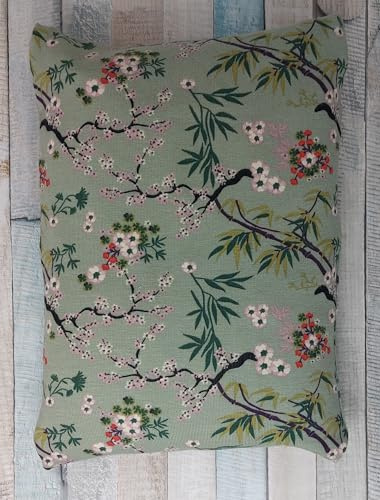 Lavendelkissen mit Bezug, Motiv 287 Blume grün 24 cm x 20 cm mit echtem Französischen Lavendel aus der Provence