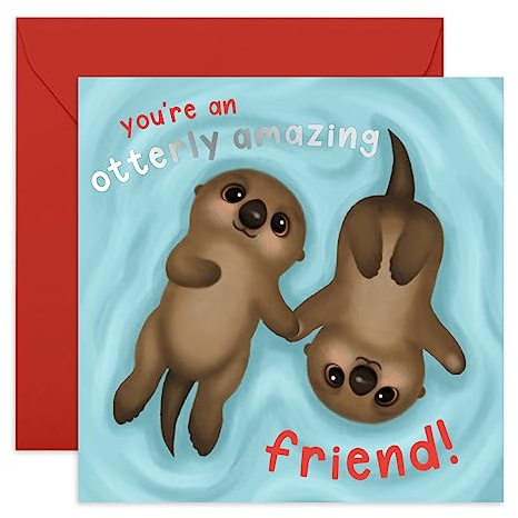 Central 23 - Geburtstagskarte für beste Freundin – Otterly Amazing Friend – Freundschaftskarte für sie – für ihn – kommt mit niedlichen Aufklebern