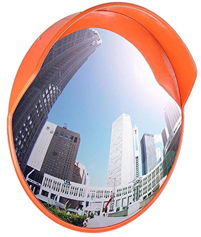 PARKING FACIL | Espejo de Tráfico Convexo Ø 60 cm de Seguridad | Soporte para Poste | Eliminación de Puntos Ciegos en Interiores y Exteriores | Superficie Flexible y Resistente | Ajustable y Preciso