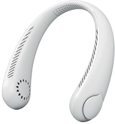 Go pure shipping Brand Portable Neck Fan, Personal Fan Mini Neckband Fan Rechargeable, 360°Cooling Hanging Fan 3 Speeds Wearable Flexible Fan, Headphones Design Outdoor Sports Indoor Office (white)