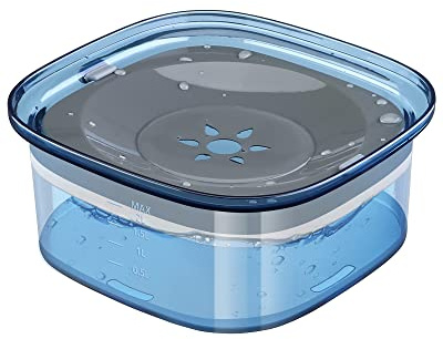 PETTOM Ciotola Acqua Cane Antigoccia, 2L Grande Ciotola Galleggiante per Cani Anti-trabocco Antiscivolo (Blu)