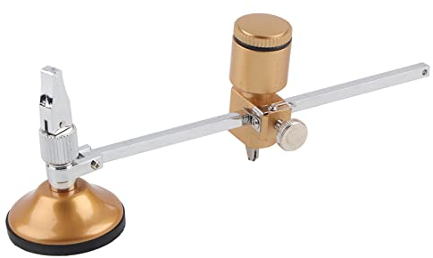 KhUKhu Tragbarer kreisförmiger Glasschneider, Verstellbarer Glas- und Keramikfliesenschneider mit rundem Knopfgriff und Saugnapf, maximaler Schnittdurchmesser 40 cm