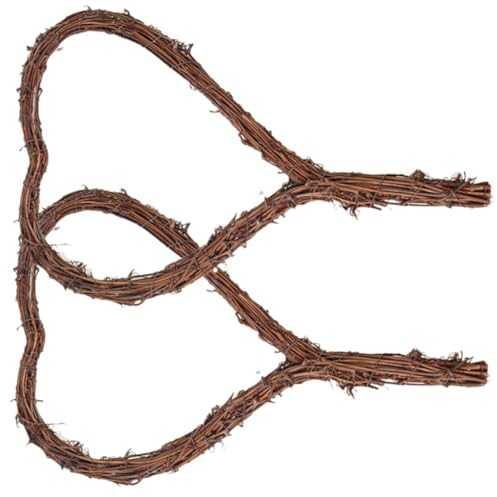 Garneck 2stücke Herzkranz Aus Naturrattan DIY-kranzrahmen Für Blumenläden Türdeko Handgefertigte Rattangirlande Rattanranken Für Bastelset Dekoration Mit Künstlichen Beeren Und Trockenblum