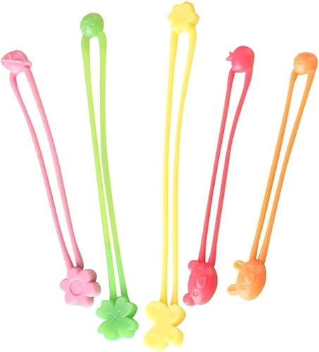 Mazsiwed Silikon-Küchenband, Bento-Box-Band, 5 Stück Silikon-Gummibänder, elastische Gummi-Wickelbänder, Tagebuch, Band für Zuhause, Büro, Outdoor-Ausrüstung, Geschenke, Verpackung, Weihnachten