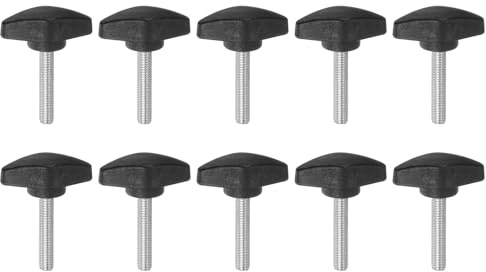 QUARKZMAN 10 Stück Rändelschrauben M6 x 35mm Flügelschraube mit T-förmige Handgriff, Verzinkte Kohlenstoffstahl Gewindebolzen Daumenschrauben 36mm Spannschraubenknopf für Schnellentfernung