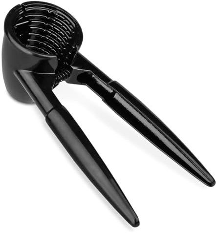 TIENDA EURASIA – Cascanueces y Abre Botellas, 2 Funciones, 17x8x5 cm, Metálico, Color Negro, Material Metal, para Abrir Nueces de Todo Tipo y Botellas