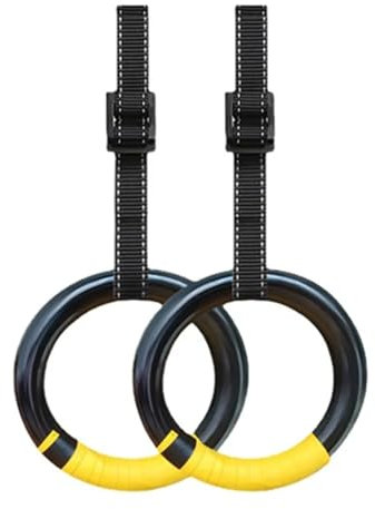 Turnringe 1 Paar Gymnastikringe, 450 kg Tragkraft, mit 2 m verstellbaren Schnallenriemen, Klimmzug-Übungsringe, rutschfeste Ringe for Heimfitness