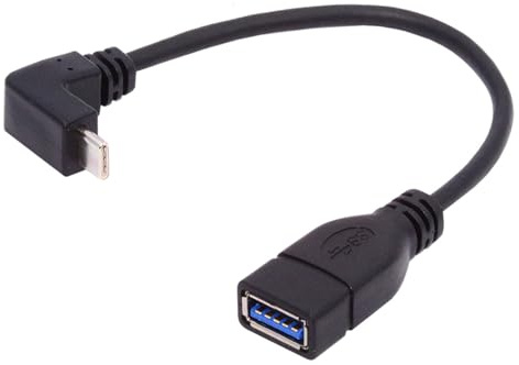 xiwai Adaptateur USB-C 3.1 mâle vers USB 3.0-A femelle 10 Gbit/s OTG Data Power Cable 20 cm coudé vers le haut