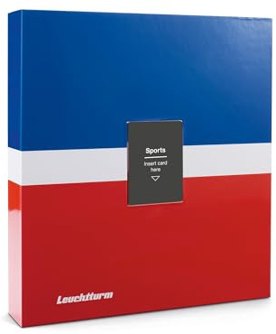 Leuchtturm 372287 TCG Album Pro - für 35 A4 Hüllen und 315 Sport Trading Cards Sammelkarten - Hardcover blau-weiß-rot - inkl. 5 Grande Pro Hüllen klar