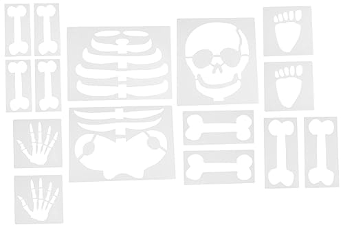 STOBOK 15blätter Teiliges Halloween Schablonen Für Gruselige Skelett-malerei Wiederverwendbare Vorlagen Für Kreative Wanddekorationen Zur Halloween-party