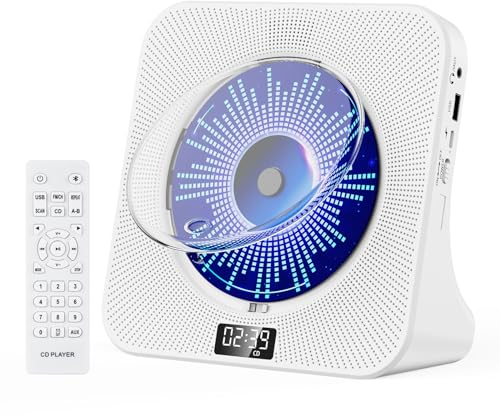 Gueray CD Player Kinder Radio mit CD Players Bluetooth CD-Player mit Lautsprecher Frontanzeige Fernbedienung Unterstützung Timer USB-Wiedergabe AUX-Wiedergabe