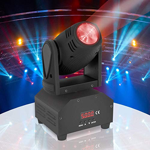 CJWQQ Rotating Dj Party Stage Light - Moving Head Professional Night Club Disco Stage Lights W/Color Led Projector Bulb, Flashing Disco Strobe, Beat Sync Motion Effect and Control