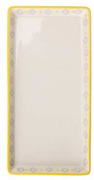 Tranquillo Badablage rechteckig Badtablett handbedruckte Keramik Traditional, 23x12x2,5 cm