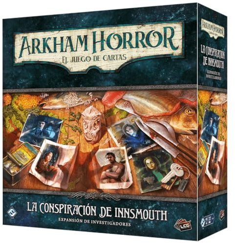 Fantasy Flight Games Arkham Horror LCG Innsmouth Verschwörung | Erweiterung der Ermittler | Kartenspiel | ab 14 Jahren | 1-4 Spieler | 30-120 Minuten pro Partie | Spanisch