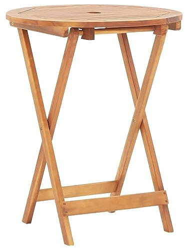 ShGaxin Klappbarer Gartentisch, Bartisch, Balkontisch, Balkonmöbel Kleiner Balkon, Balkon Tisch, Beistelltisch, 60 x 75 cm Massivholz Akazie