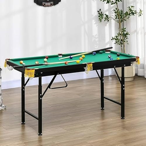 Ansixeay Billardtisch, klappbarer Lift-Up-Billardtisch für Kinder und Familien, 120x63x60-82cm, grün(Color:Green,Size:140 * 67*(59-80))