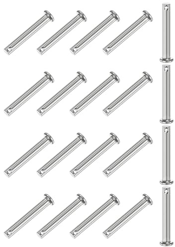 M METERXITY 20 Stück Einloch Klauenstifte M6 x 45mm 304 Edelstahl Flachkopf | für mechanische Verbindungen/Lastwagen/Rasenmäher, Verbindungsscharnierstift wiederverwendbar, Klauenstifte