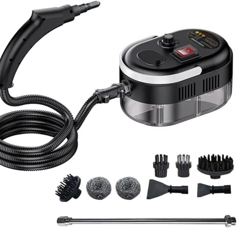 ZHJOPP Pulsanti a Vapore, 2500 W Pulsante a Vapore Portatile Portatile 6 velocità per la Cucina Domestica Uso, Macchina per la Pulizia del piroscafo (Black 220V)