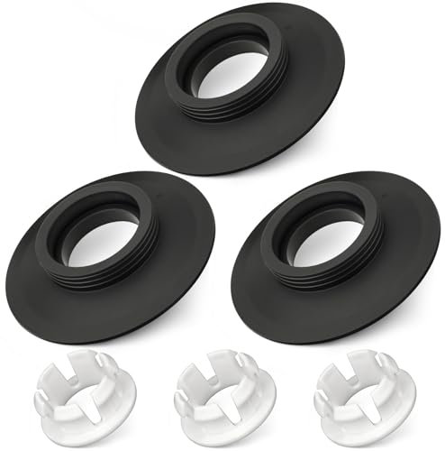 Flush Valve Seal Compatible with Ideal Standard Toilet Cistern 3Pcs, Ancable Replacement Flush Valve Seal & Clip for Ideal Standard Armitage Shanks Flush Valves SV01967 Black