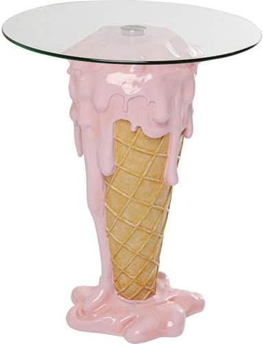 KARE Design - Mesa de Comedor Redonda de 60 cm de diámetro, Cristal de Seguridad, diseño Pop Art, Interior, decoración de habitación, decoración del hogar para Comedor, Cocina, Sala de Estar